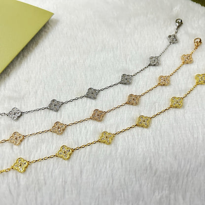 [Eternal Jewelry]CLOVER 6 MOTIF DIAMOND BRACELET