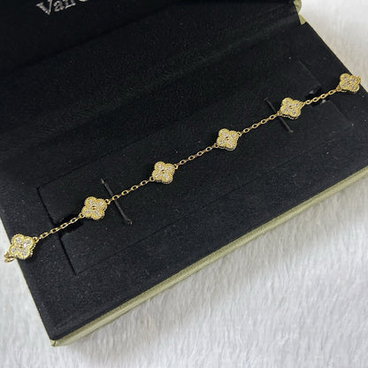 [Eternal Jewelry]CLOVER 6 MOTIF DIAMOND BRACELET