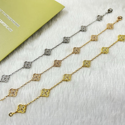 [Eternal Jewelry]CLOVER 6 MOTIF DIAMOND BRACELET