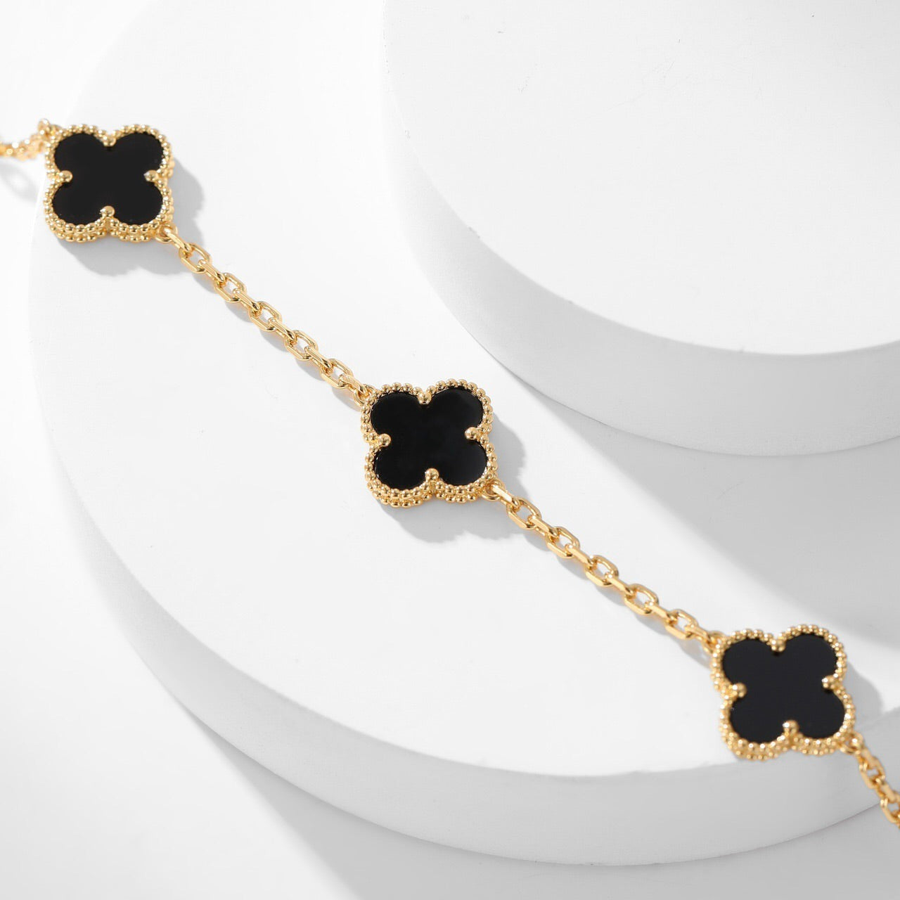 [Eternal Jewelry]CLOVER 10 MOTIFS ONYX NECKLACE