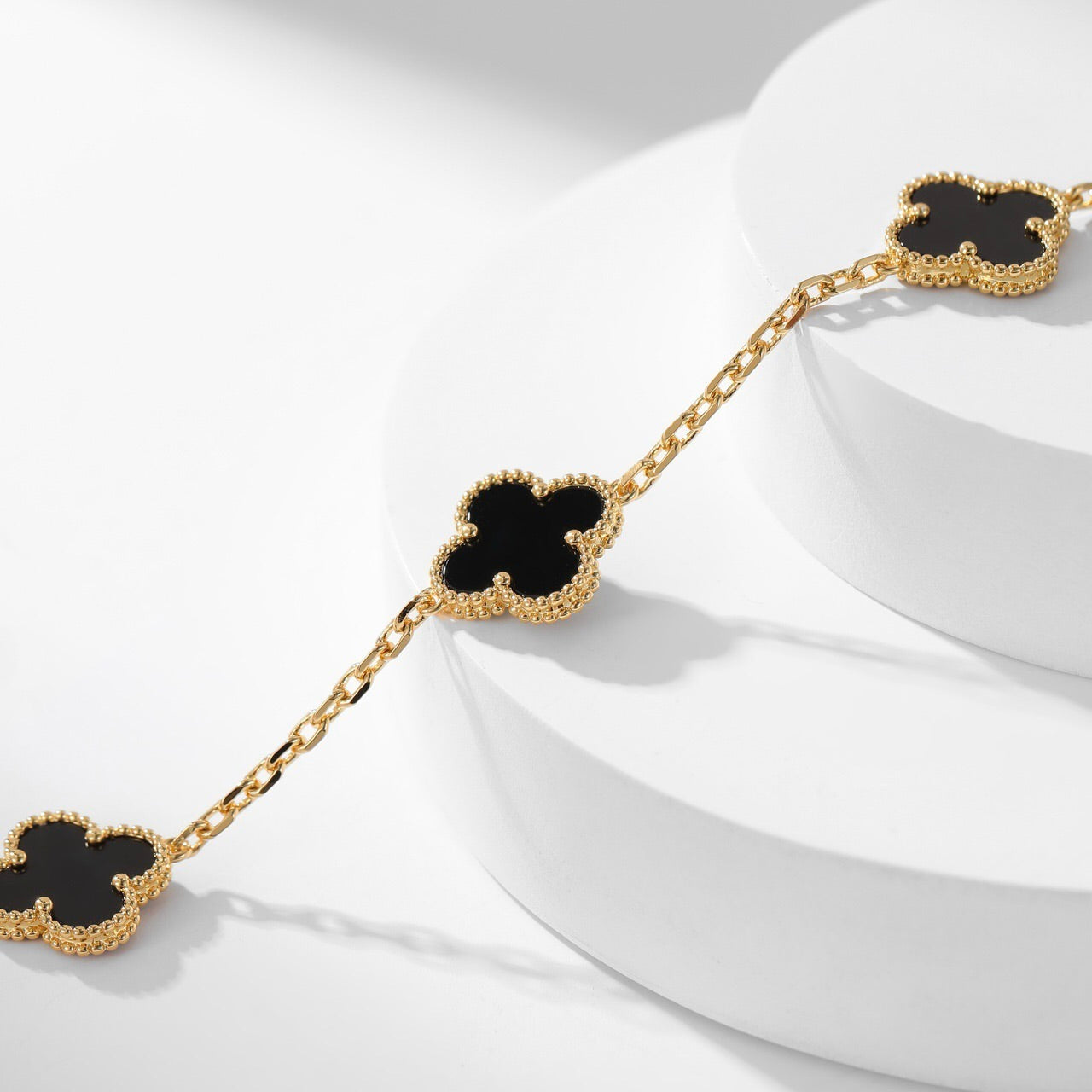 [Eternal Jewelry]CLOVER 10 MOTIFS ONYX NECKLACE