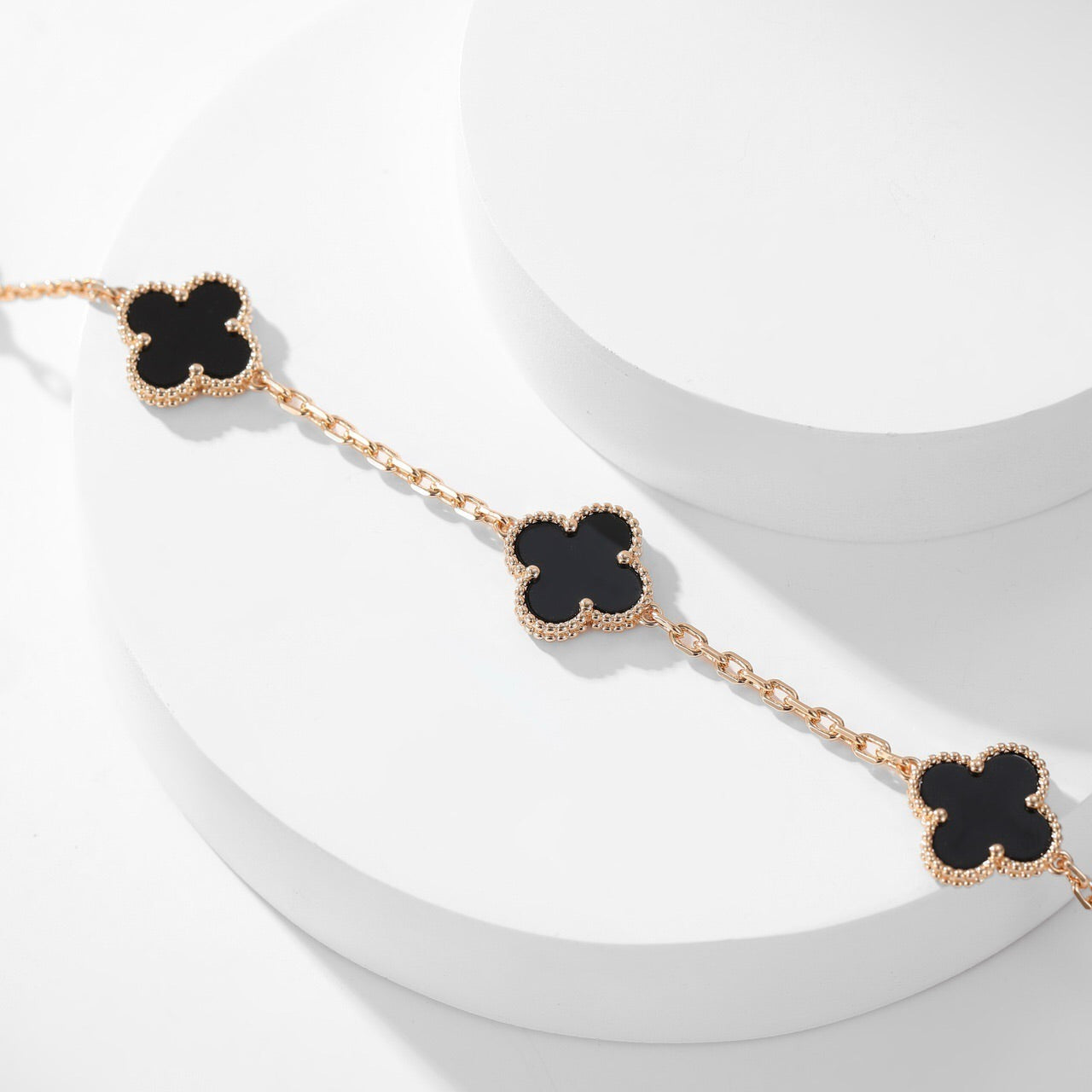 [Eternal Jewelry]CLOVER 10 MOTIFS ONYX NECKLACE
