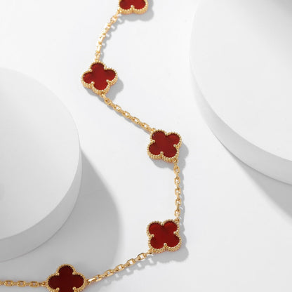 [Eternal Jewelry]CLOVER 10 MOTIFS CARNELIAN NECKLACE