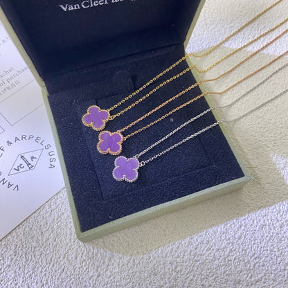 [Eternal Jewelry]CLOVER 15MM  PURPLE VIOLET NECKLACE