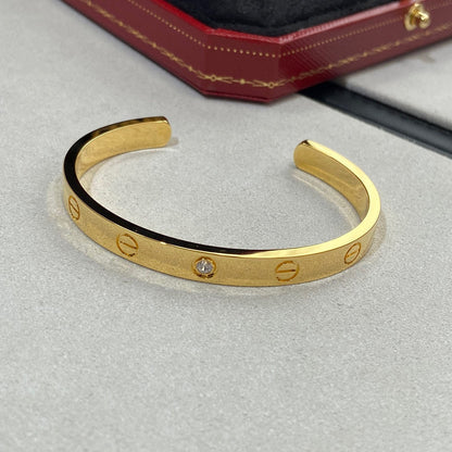 [Eternal Jewelry]LOVE BRACELET 6.1MM 1 DIAMOND OPEN CUFF