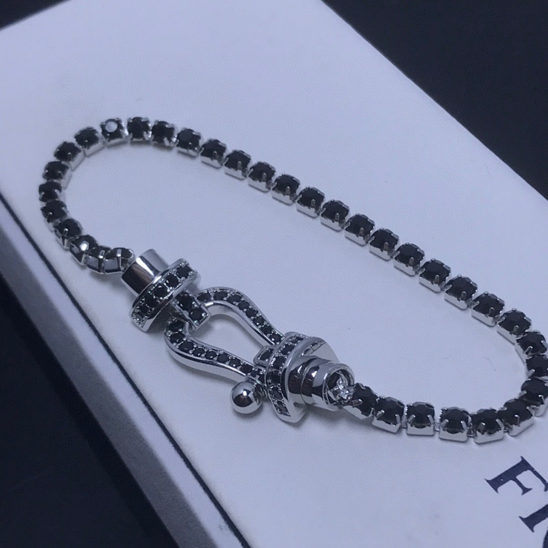 [Eternal Jewelry]FORCE  LARGE HORSESHOE FULL DIAMOND TENNIS BRACELET