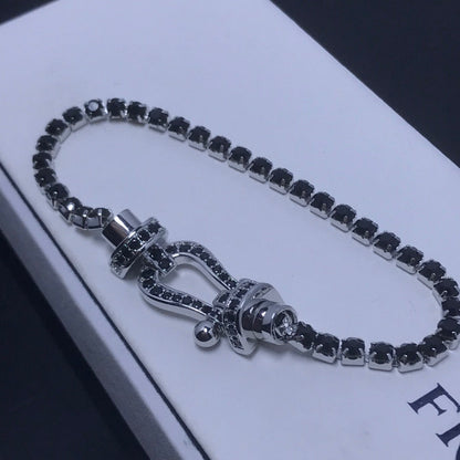 [Eternal Jewelry]FORCE  LARGE HORSESHOE FULL DIAMOND TENNIS BRACELET