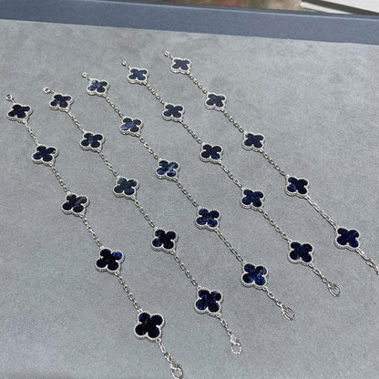 [Eternal Jewelry]CLOVER 5 MOTIF PIETERSITE SILVER BRACELET