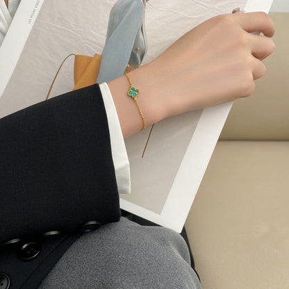 [Eternal Jewelry]CLOVER BRACELET MALACHITE 1 MOTIF