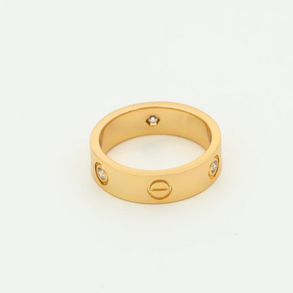 [Eternal Jewelry]LOVE RING 5.5MM 3 DIAMONDS PINK GOLD
