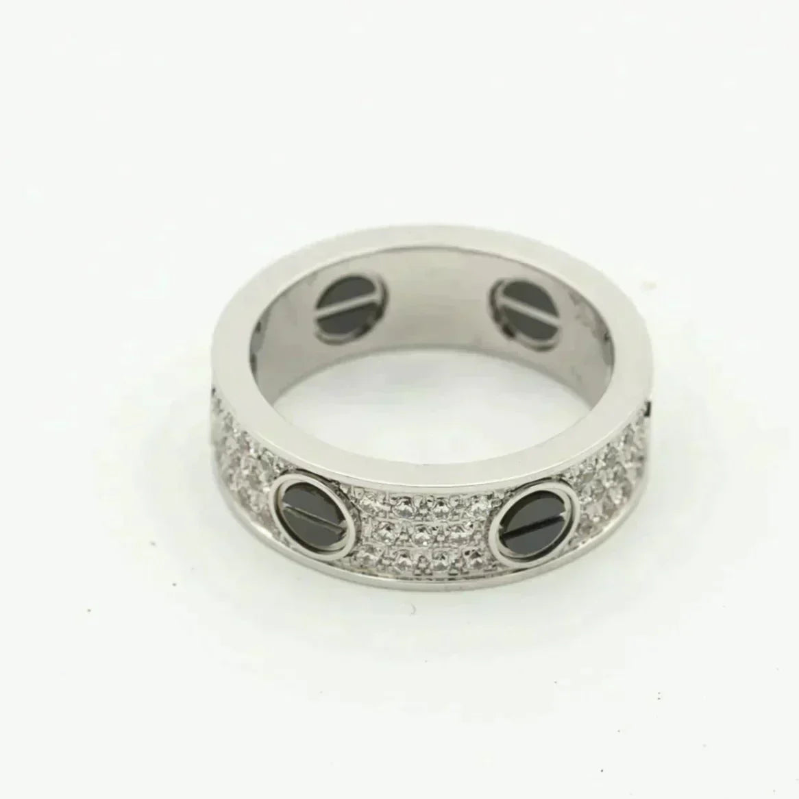 [Eternal Jewelry]LOVE RING 5.5MM DIAMONDS PAVED CERAMIC