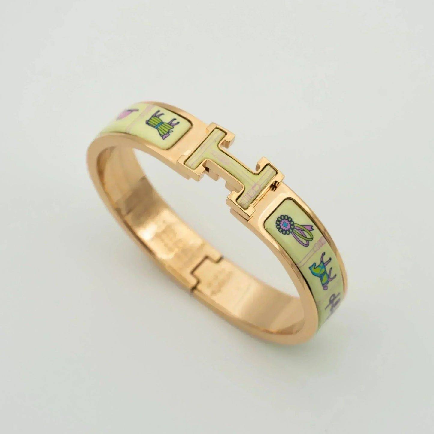 [Eternal Jewelry]H PINK GOLD BRACELET CREAM CERAMIC