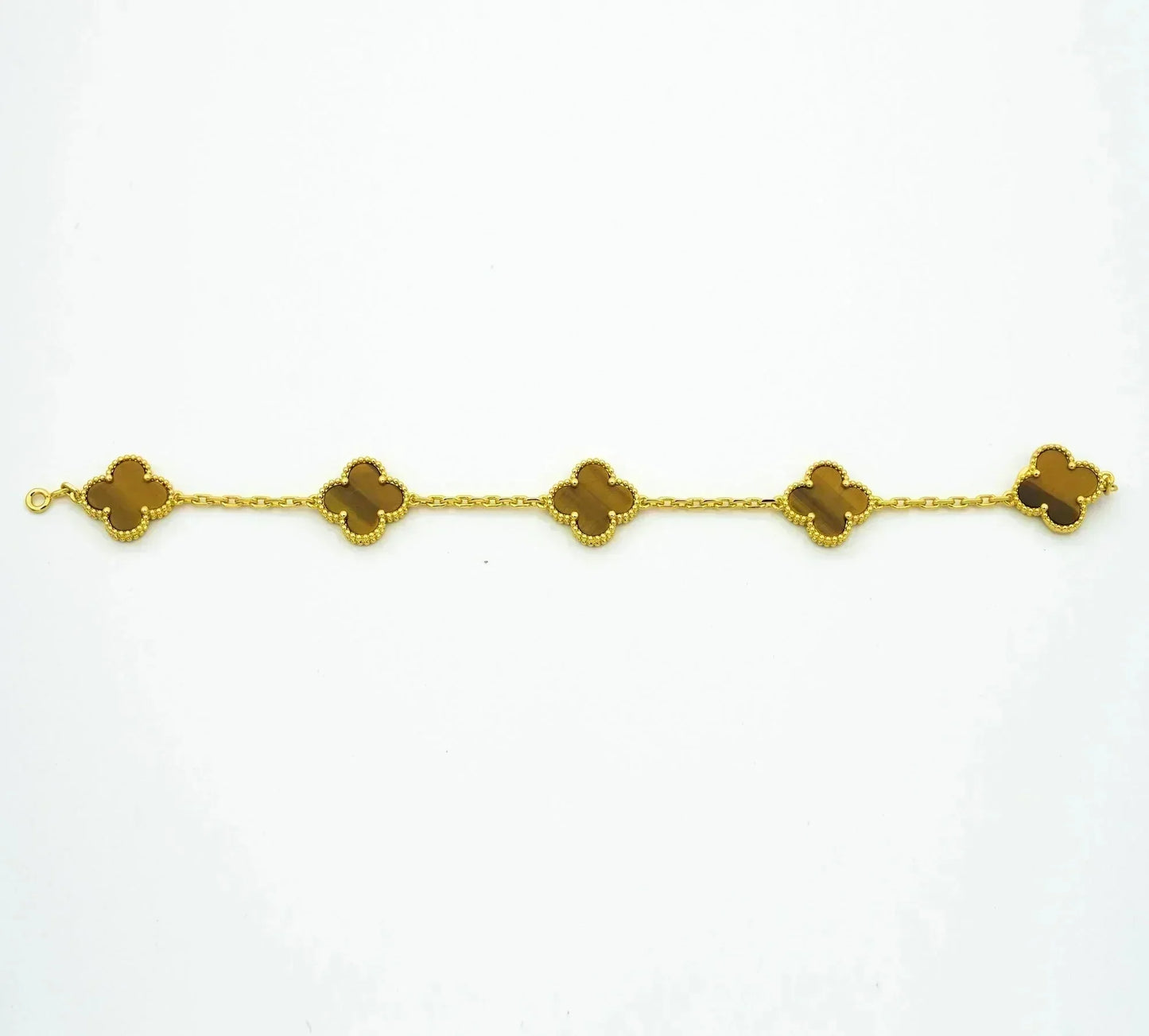 [Eternal Jewelry]CLOVER  5 MOTIFS TIGER EYE BRACELET