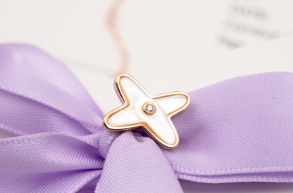 [Eternal Jewelry]JEUX DE WHITE MOP ROSE GOLD DIAMOND EARRINGS