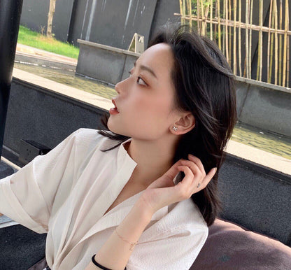 [Eternal Jewelry]JEUX DE WHITE MOP PINK GOLD DIAMOND EARRINGS