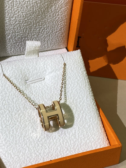 [Eternal Jewelry]HM CLIC YELLOW ENAMEL GOLD NECKLACE
