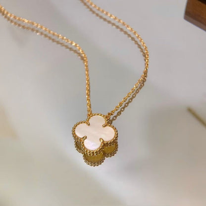 [Eternal Jewelry]CLOVER MINI 15MM WHITE MOTHER-OF-PEARL NECKLACE