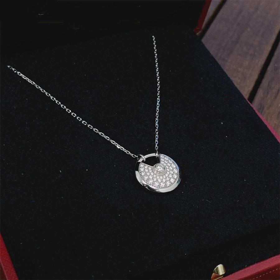 [Eternal Jewelry]AMULETTE SILVER FULL DIAMOND NECKLACE
