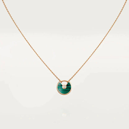 [Eternal Jewelry]AMULETTE ROSE GOLD MALACHITE NECKLACE