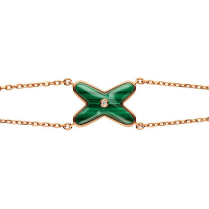 [Eternal Jewelry]JEUX BRACELET MALACHITE PINK GOLD 1 DIAMOND