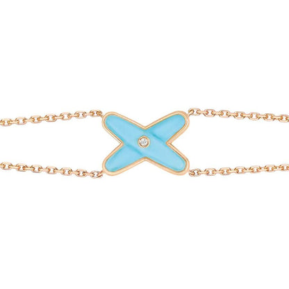 [Eternal Jewelry]JEUX BRACELET TURQUOISE PINK GOLD 1 DIAMOND