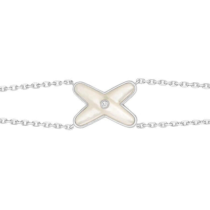 [Eternal Jewelry]JEUX BRACELET WHITE MOP SILVER 1 DIAMOND