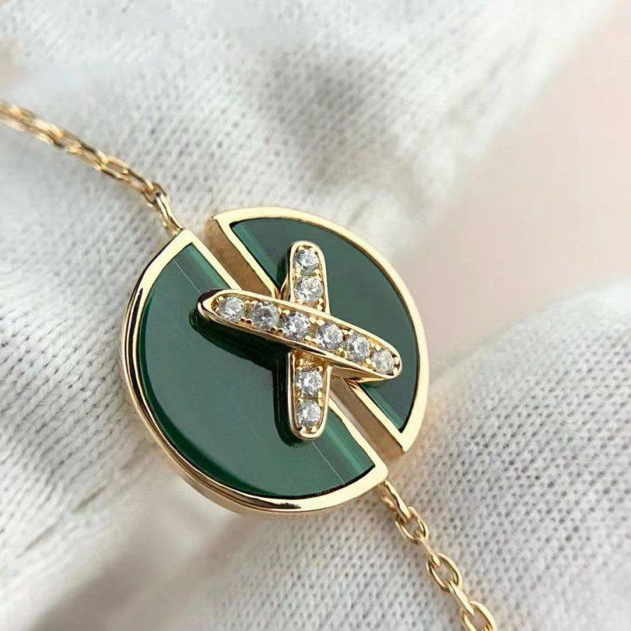 [Eternal Jewelry]JEUX DE BRACELET MALACHITE PINK GOLD DIAMONDS