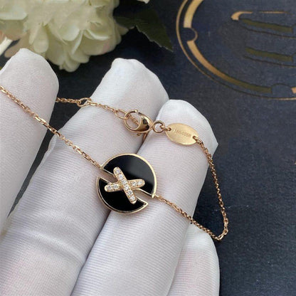 [Eternal Jewelry]JEUX DE BRACELET ONYX PINK GOLD DIAMOND