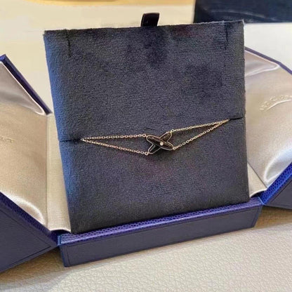 [Eternal Jewelry]JEUX BRACELET ONYX PINK GOLD 1 DIAMOND