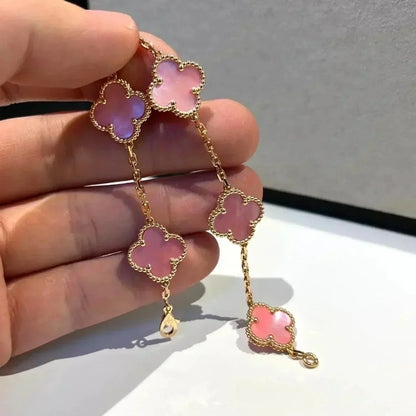 [Eternal Jewelry]CLOVER 5 PINK MOP BRACELET