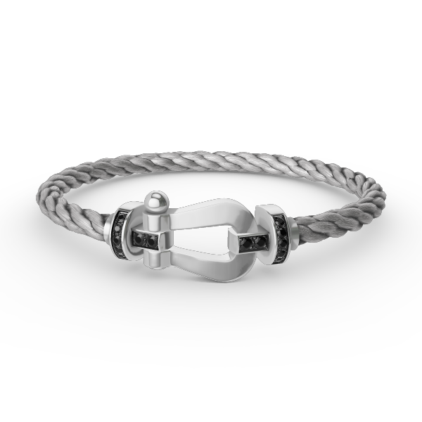 [Eternal Jewelry]FORCE LARGE HORSESHOE BLACK DIAMOND BRACELET SILVER