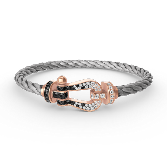 [Eternal Jewelry]FORCE LARGE HORSESHOE BLACK WHITE DIAMOND BRACELET ROSE GOLD