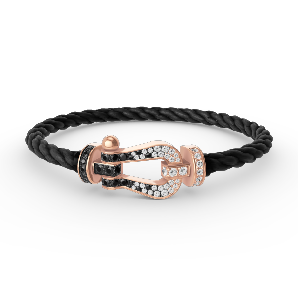 [Eternal Jewelry]FORCE LARGE HORSESHOE BLACK WHITE DIAMOND BRACELET ROSE GOLD