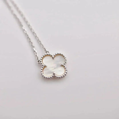 [Eternal Jewelry]CLOVER  15MM WHITE MOTHER-OF-PEARL SILVER