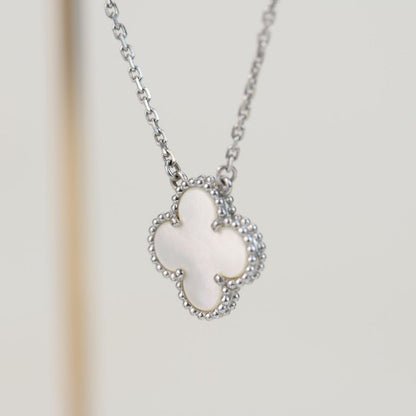 [Eternal Jewelry]CLOVER  15MM WHITE MOTHER-OF-PEARL SILVER