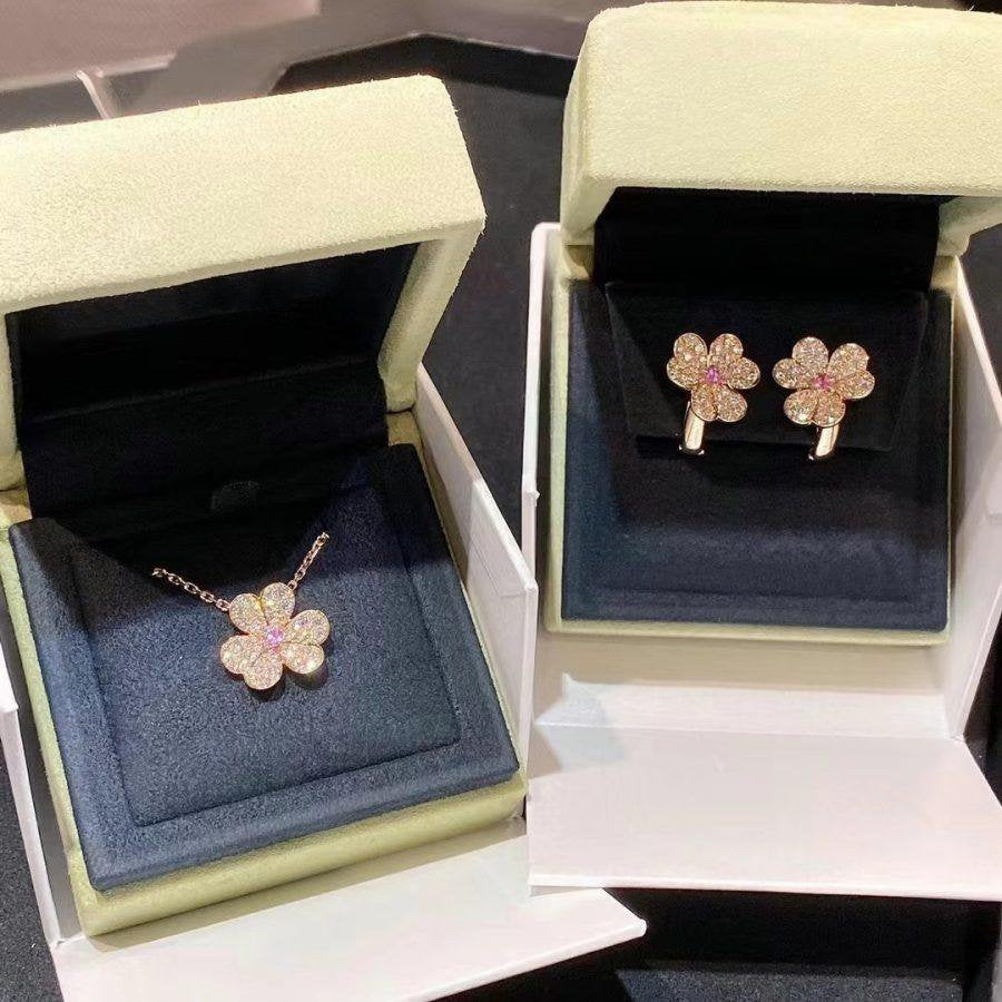 [Eternal Jewelry]FRIVOLE PINK GOLD FLOWER DIAMOND EARRINGS