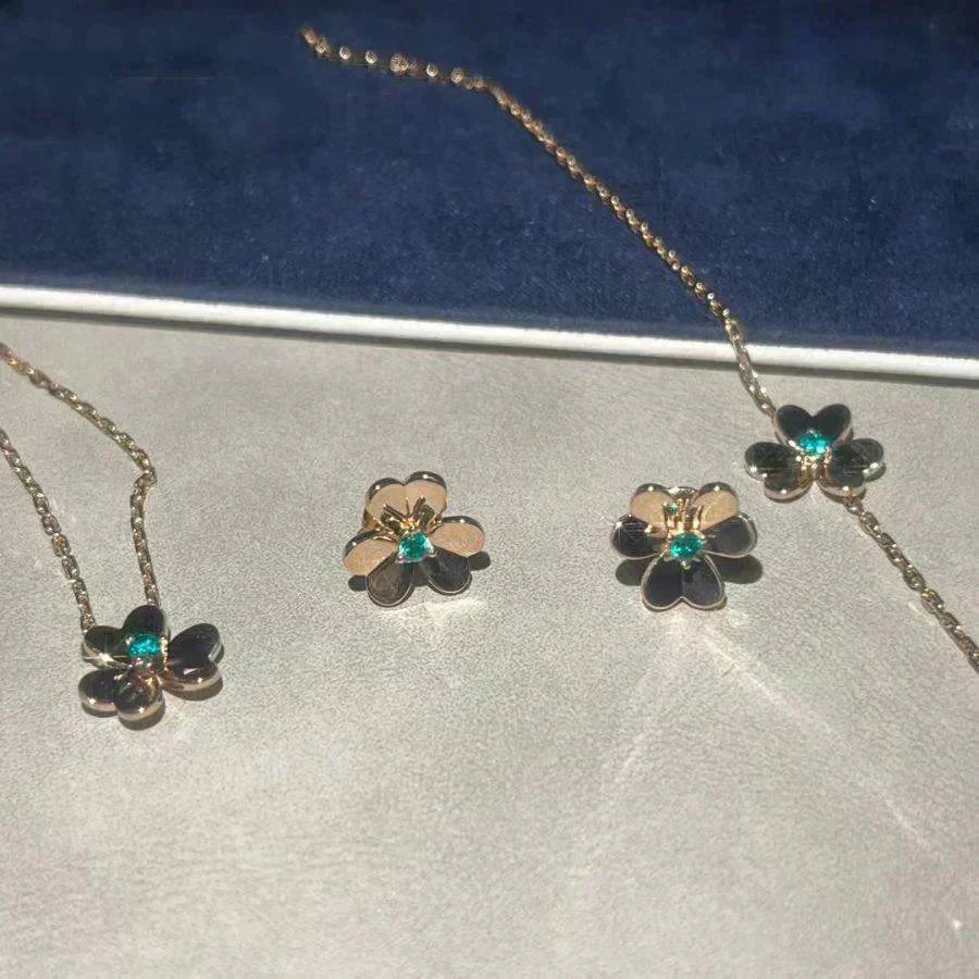 [Eternal Jewelry]FRIVOLE  FLOWER MALACHITE EARRINGS