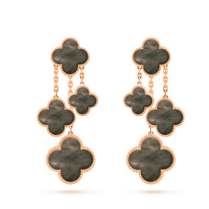 [Eternal Jewelry]CLOVER EARRINGS DARK MOP 4 MOTIFS ROSE GOLD