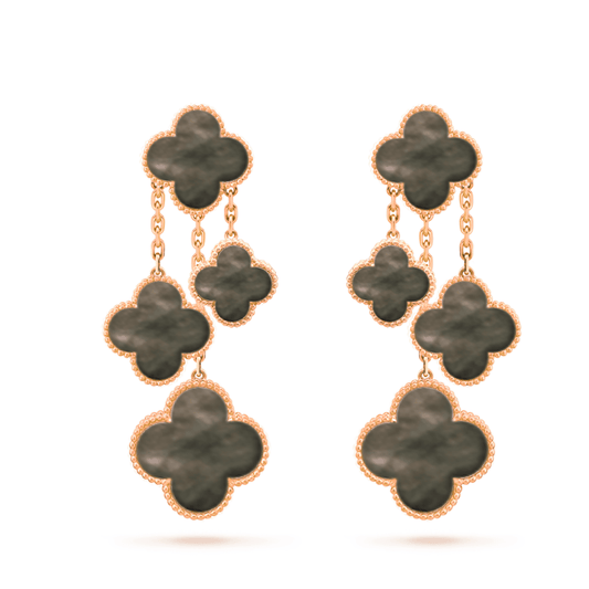 [Eternal Jewelry]CLOVER EARRINGS DARK MOP 4 MOTIFS ROSE GOLD