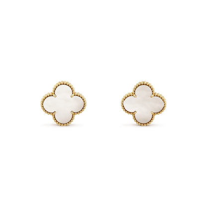 [Eternal Jewelry]CLOVER MEDIUM 1 MOTIFS  WHITE MOP STUD EARRINGS