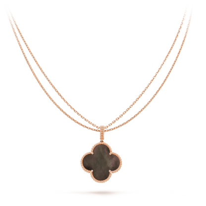 [Eternal Jewelry]CLOVER 25MM GOLD DARK MOP BIG CLOVER NECKLACE