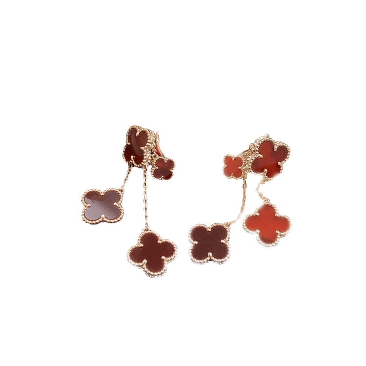 [Eternal Jewelry]CLOVER EARRINGS CARNELIAN 4 MOTIFS PINK GOLD