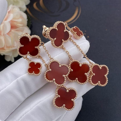 [Eternal Jewelry]CLOVER EARRINGS CARNELIAN 4 MOTIFS PINK GOLD