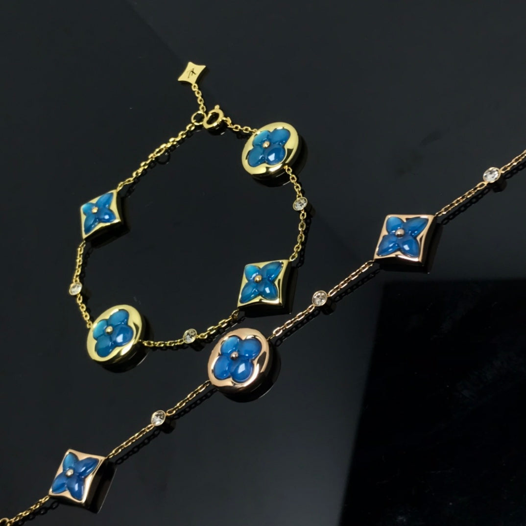 [Eternal Jewelry]STAR AND SUN 4 MOTIF BLUE BRACELET