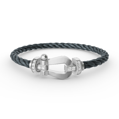 [Eternal Jewelry]FORCE LARGE HORSESHOE HALF DIAMOND BRACELET SILVER
