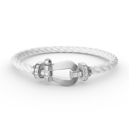 [Eternal Jewelry]FORCE LARGE HORSESHOE HALF DIAMOND BRACELET SILVER