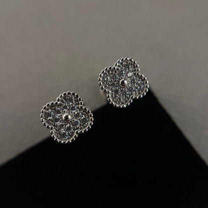 [Eternal Jewelry]CLOVER MINI DIAMOND STUD EARRINGS